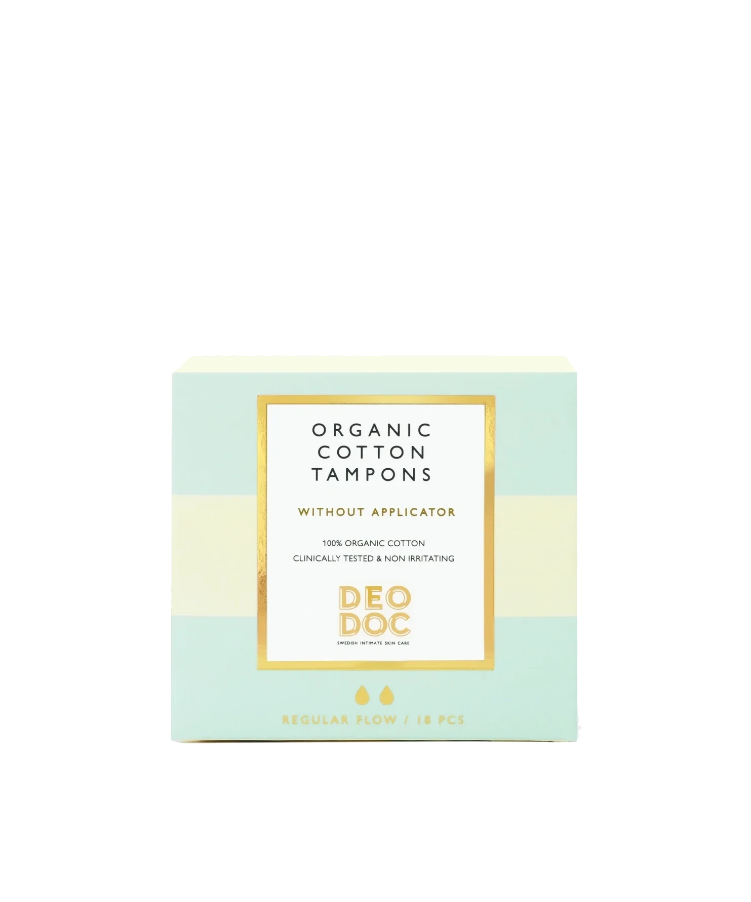 DeoDoc Organic Cotton Tampons Without Applicator Regular Flow 18 pcs