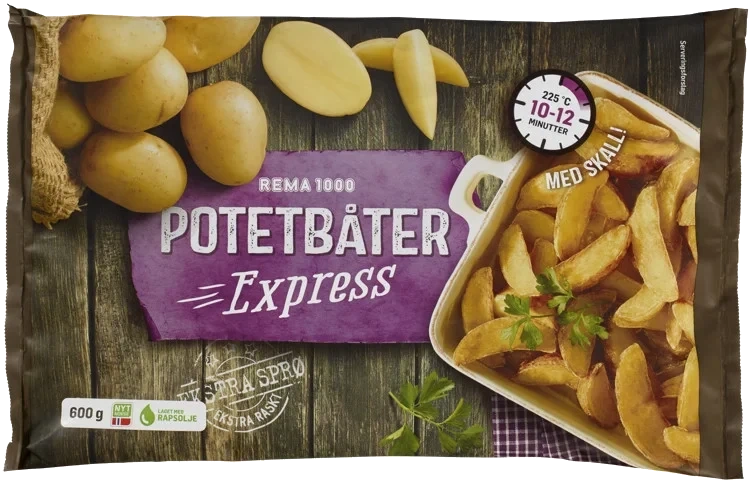 Rema 1000 potetbåter express 600g