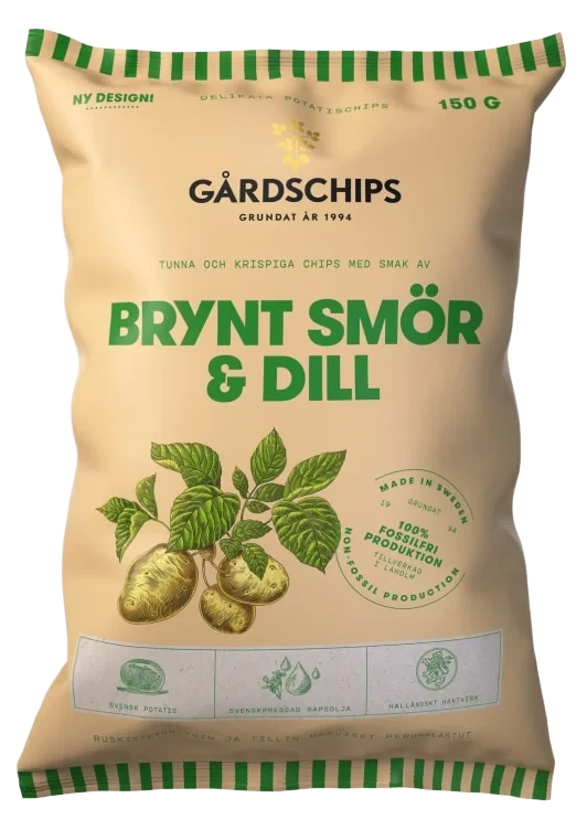 Potatischips med Brynt Smör & Dill 150g Gårdschips
