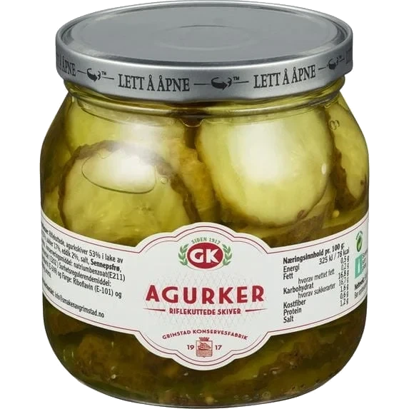 Agurker riflekuttede skiver  490g