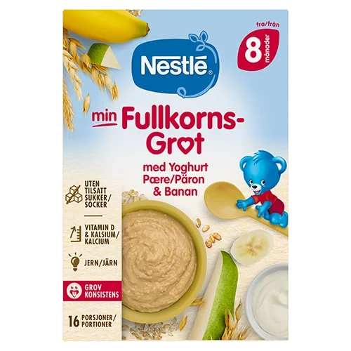 AS NESTLÉ NORGE Min Fullkornsgröt Yoghurt, Päron/Banan