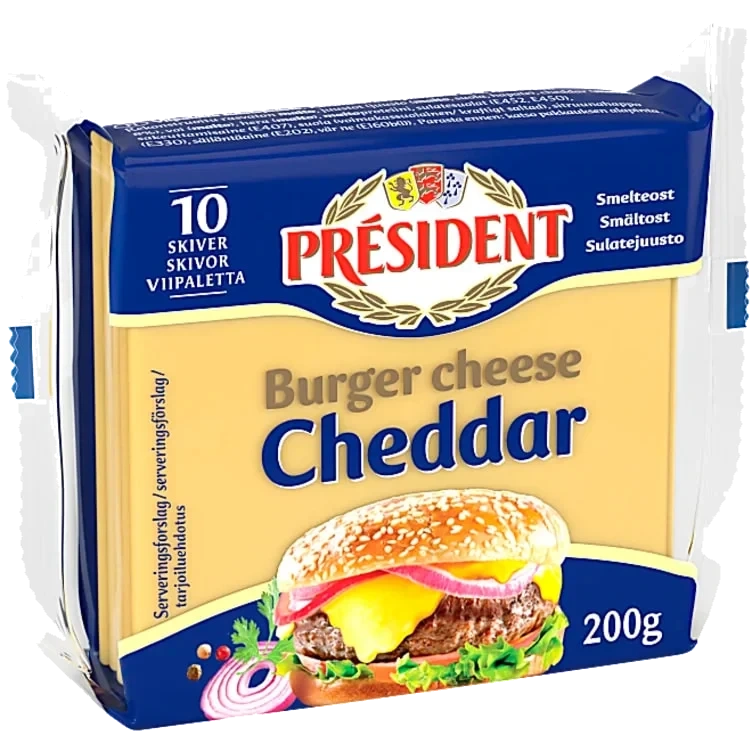 Burgerost Cheddar 200g President