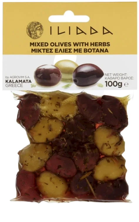 Olivenmiks Kalamata m/Urter 100g Iliada