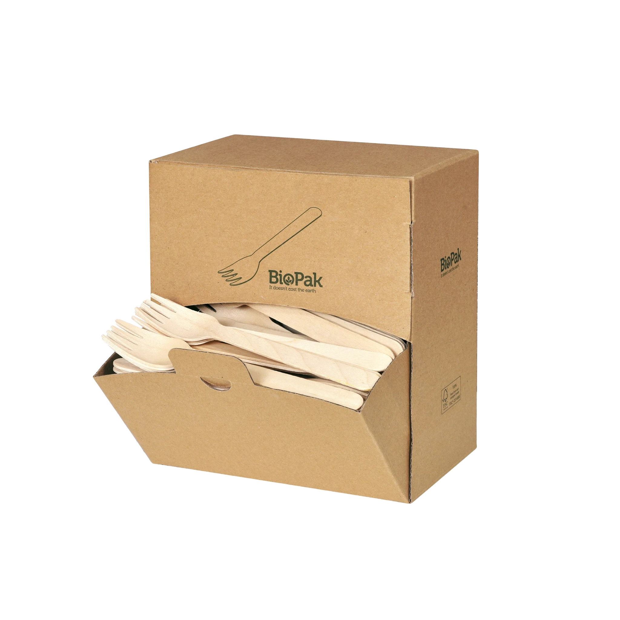 BioPak Vokset Tre Gaffel 16cm Dispenser