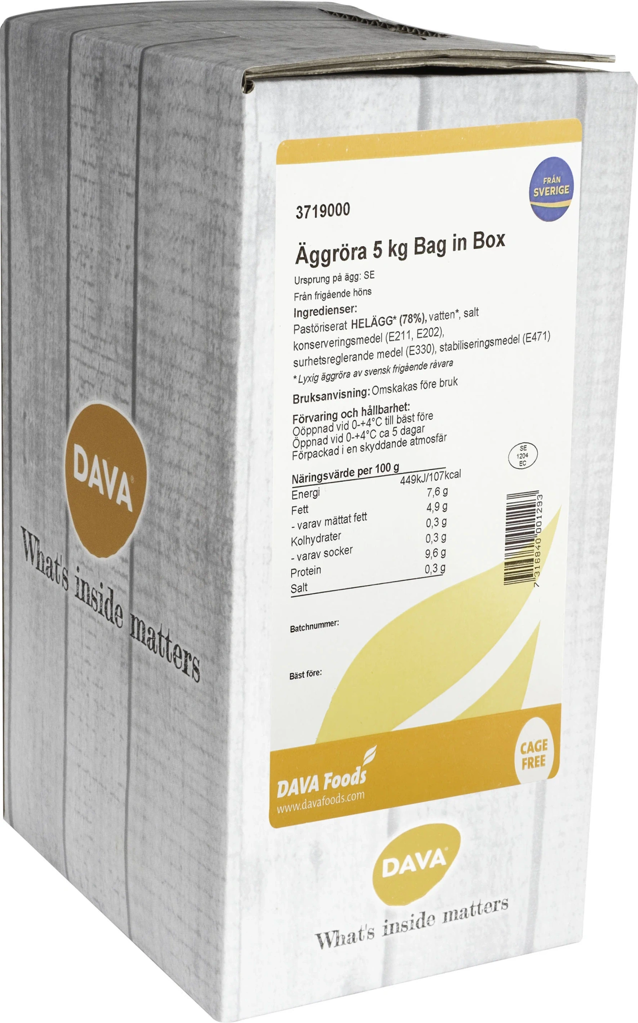 Äggröra frigående inne SE 5kg BIB