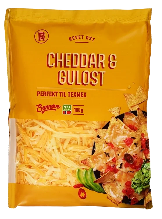 Revet cheddar og gulost  180g
