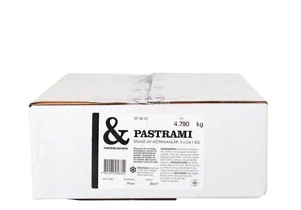 Nötpastrami skivad fryst