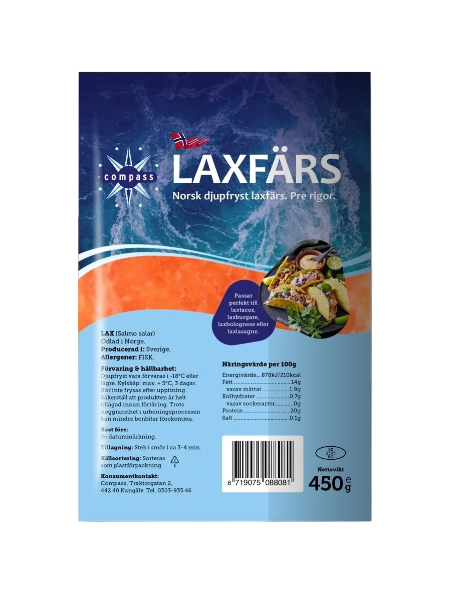 Compass Laxfärs, Norsk djupfryst laxfärs