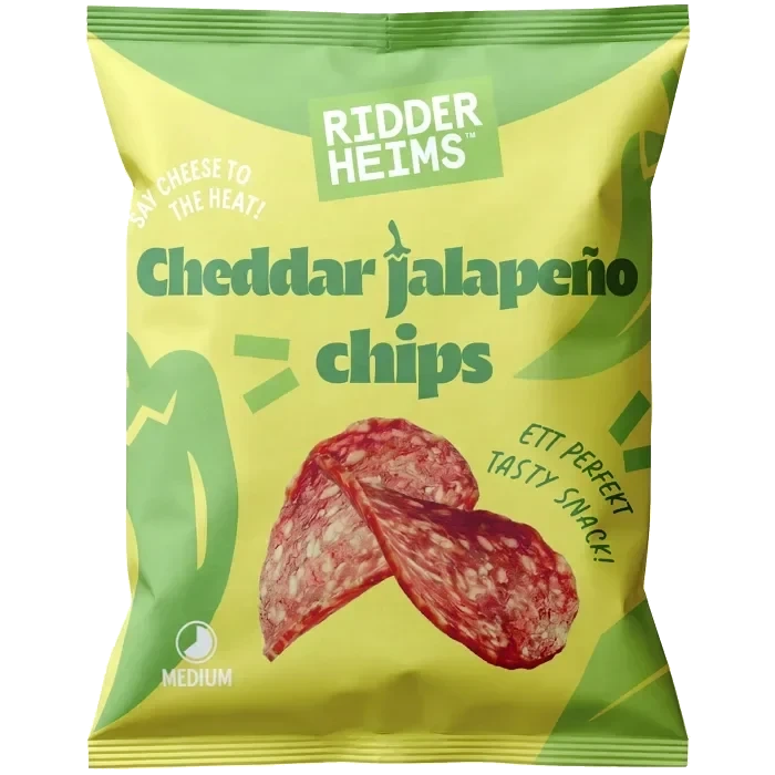 Ölkorv Cheddar Jalapeño Chips 80g Ridderheims
