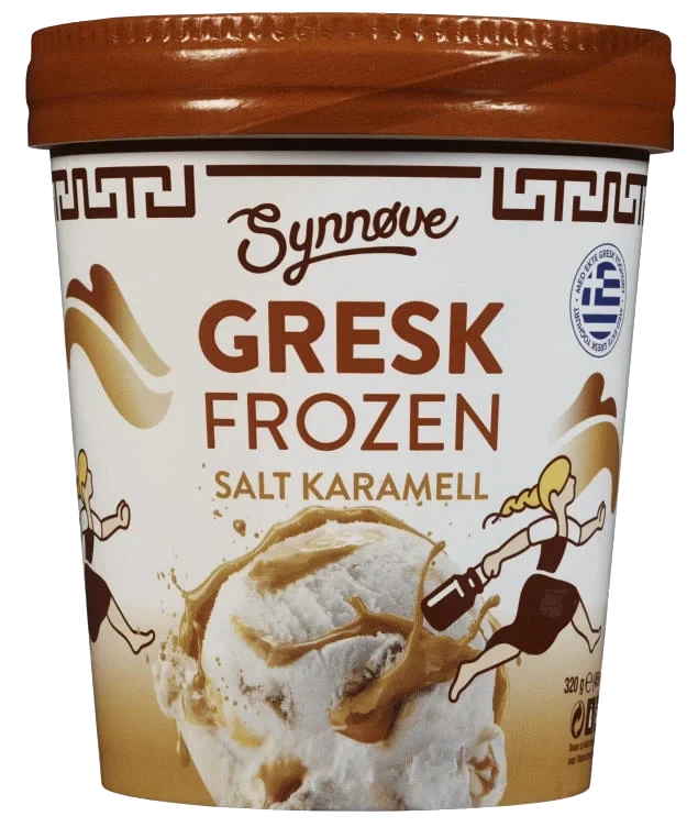 Yoghurtis Gresk Frozen Salt Karamel 450ml Synnøve