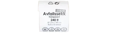 Franshøe Plastsekk Transparent 240lt Sterk *krt A 9 Rll
