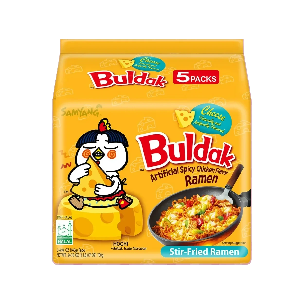 SamYang Cheese Flavor Hot Chicken Ramen Buldak 5 x 140 g