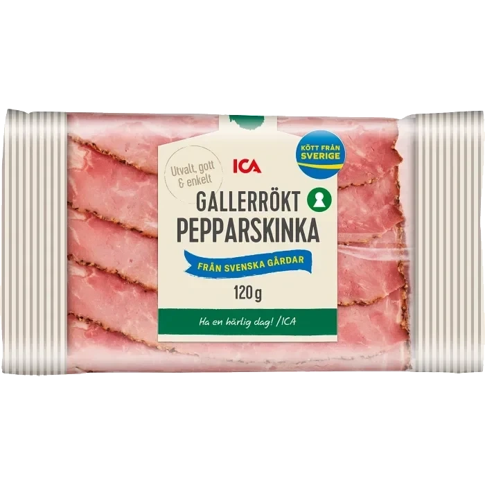 Gallerrökt Pepparskinka 120g ICA