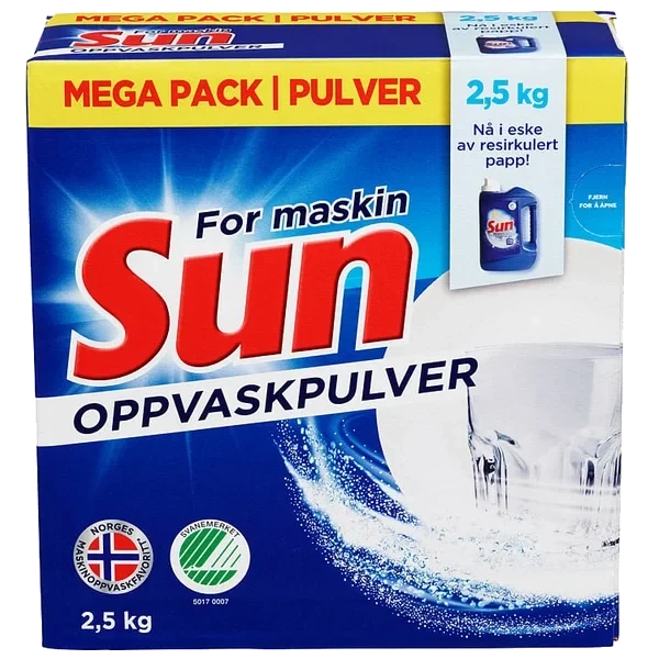 Maskinoppvaskpulver 2,5kg Sun