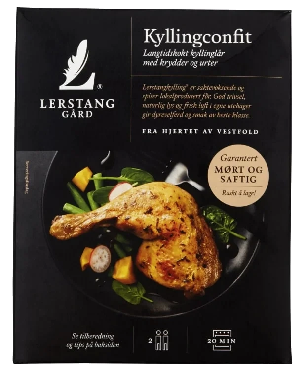 Kyllingconfit 2stk Ca600g Lerstang