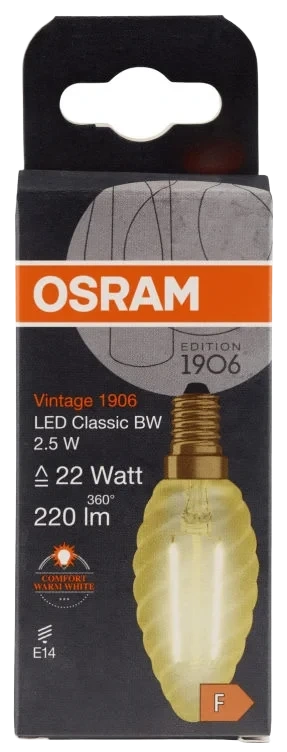 Led Vintage 1906 Classic Bw 22 Non-dim Klar Gullfarget E14
