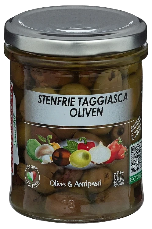 Oliven taggiasca i olje u/sten 180g