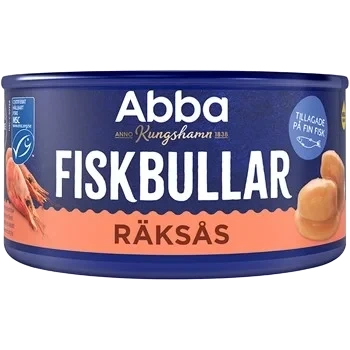 Fiskbullar i räksås
