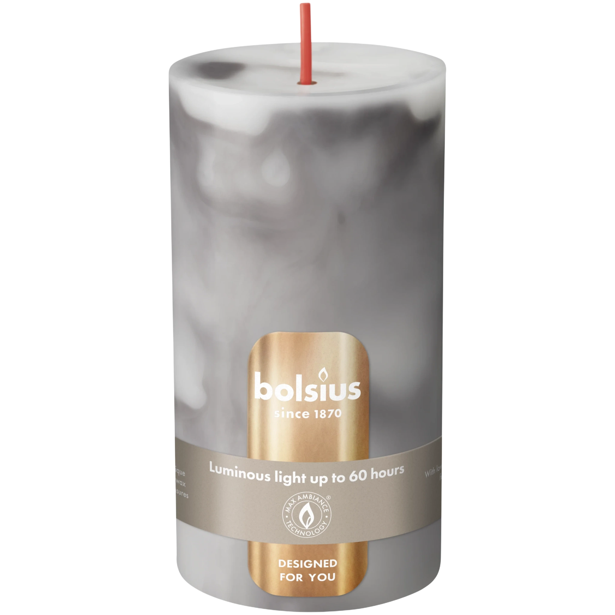 Blockljus Carrara Grey 13 cm