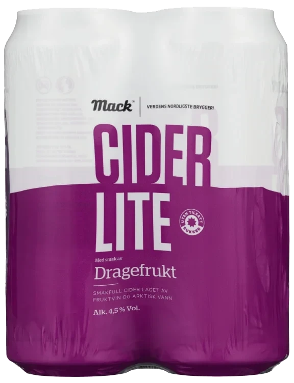 Mack Cider Lite Dragefrukt 0,5lx4 boks