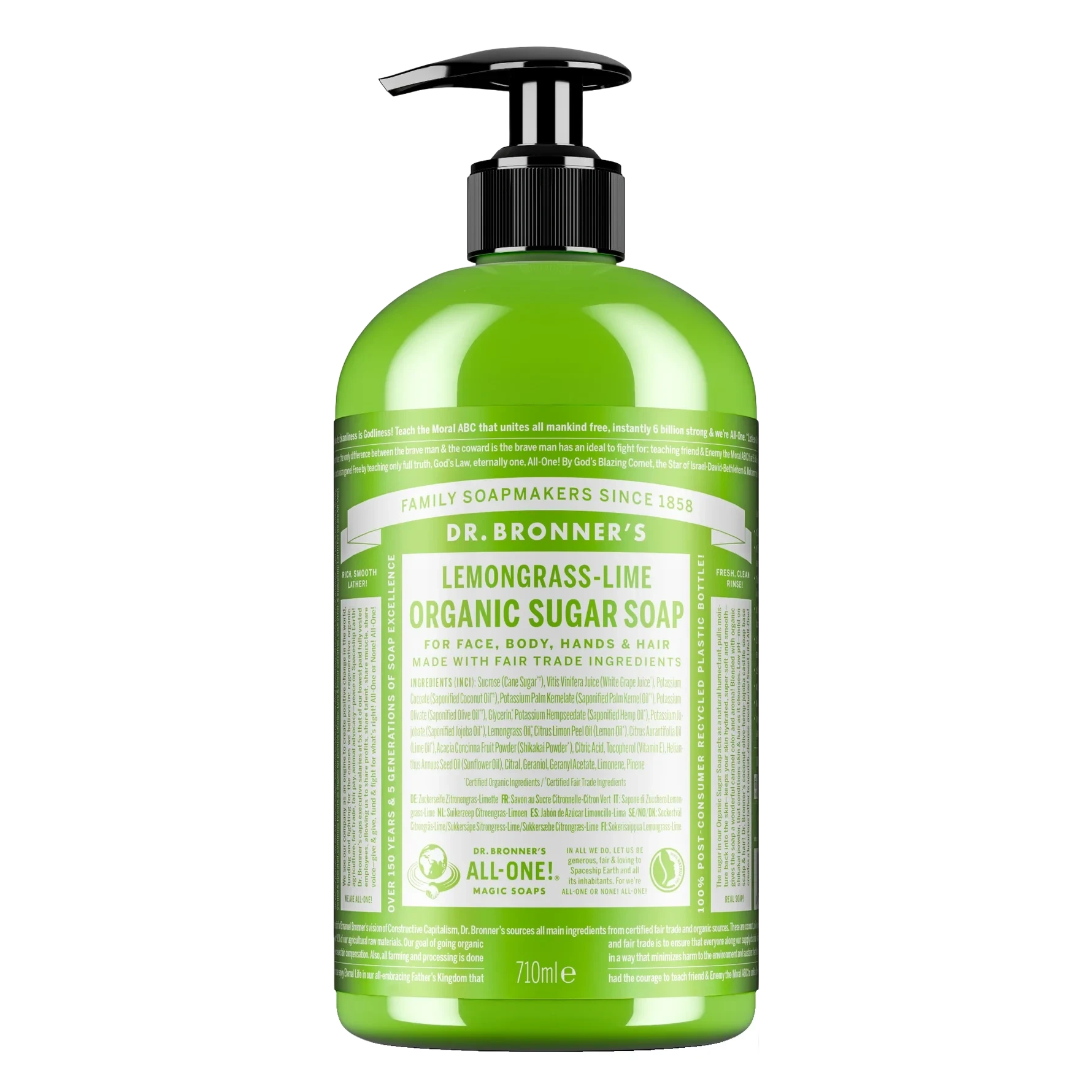Dr. Bronner's Lemongrass Lime Organic Sugar Soap 710 ml