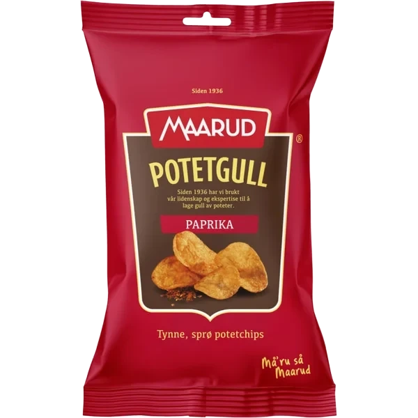 Potetgull Paprika 40g Maarud Kartong 20stk