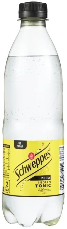 Tonic Water Zero 0,5l flaske Schweppes