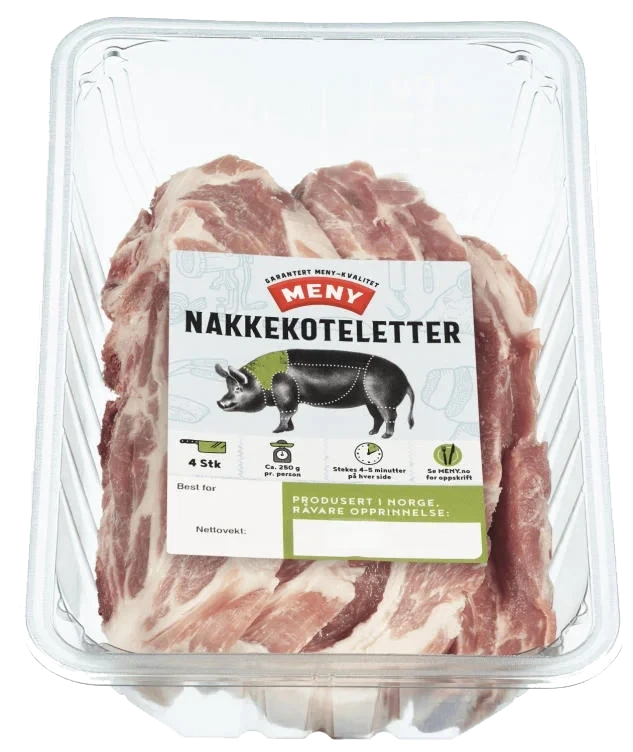Svin Nakkekotelett 4pk Ca900g Meny