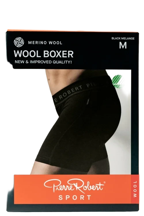 Boxer Wool Sport Black Xl Pierre-Robert