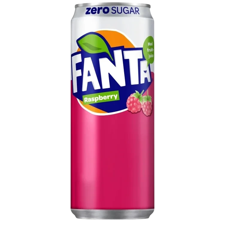 Fanta Raspberry No Sugar 0,33l boks Sleek