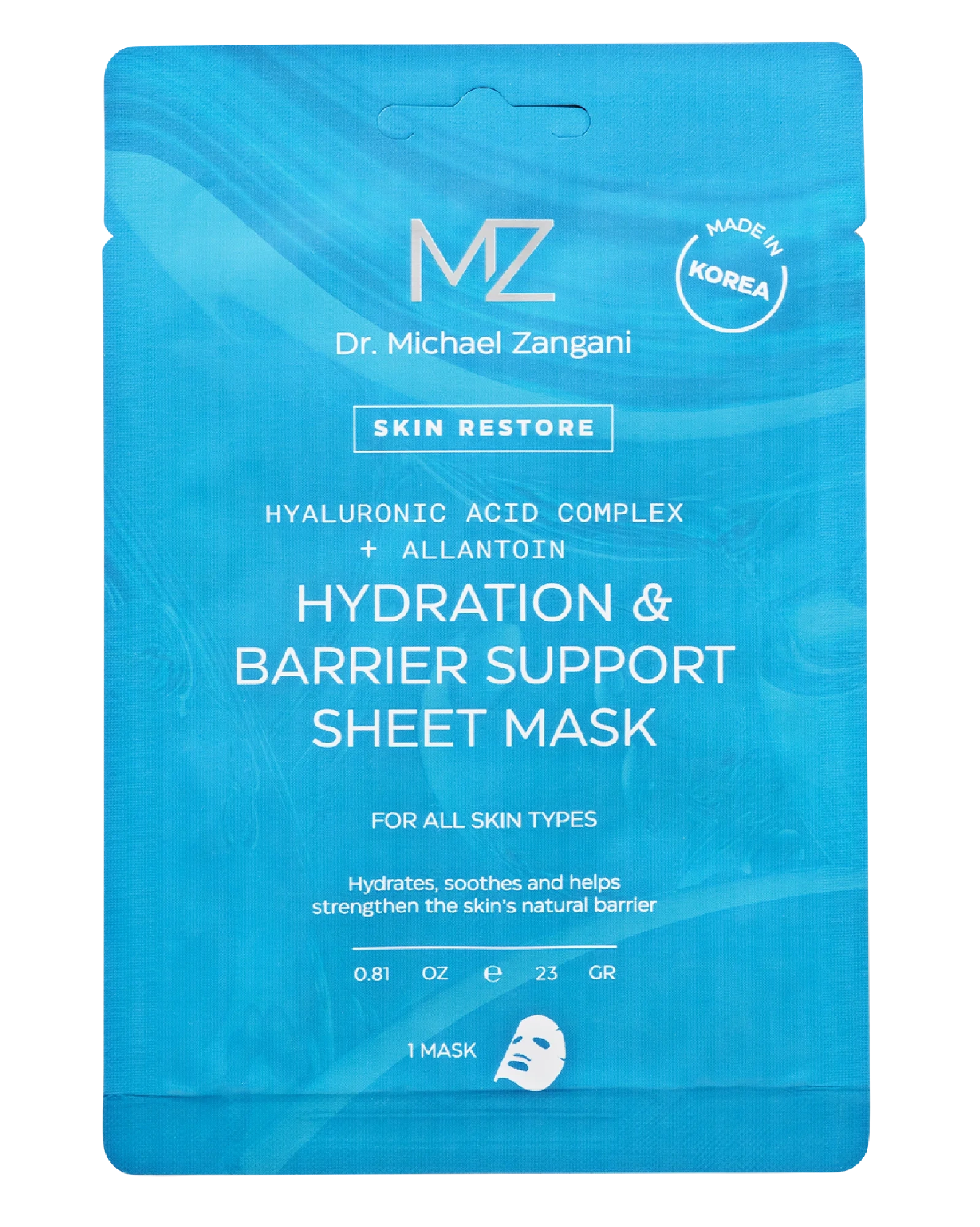 Dr. Michael Zangani Hydration & Barrier Support Sheet Mask, 1 stk.