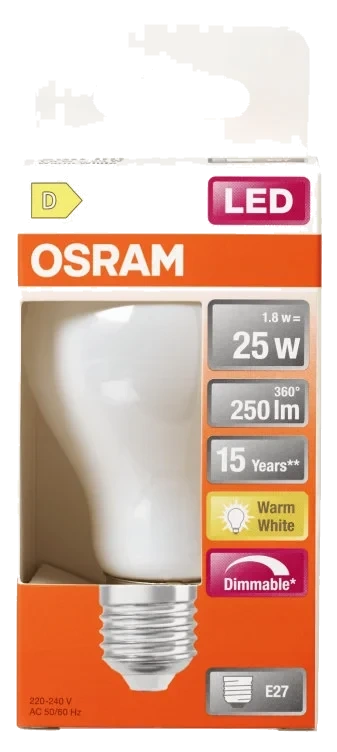 Lyspære Led Cl A 25 Matt Dim 827 E27 Osram
