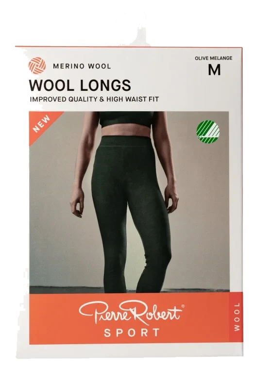 Wool Longs Sport Olive Melange L Pierre-Robert