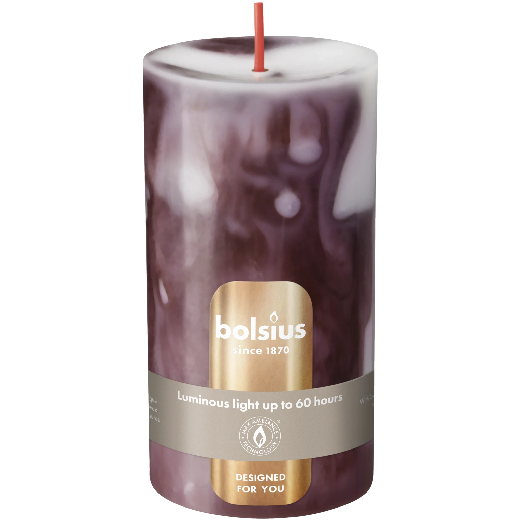Blockljus Royal Burgundy 13 cm