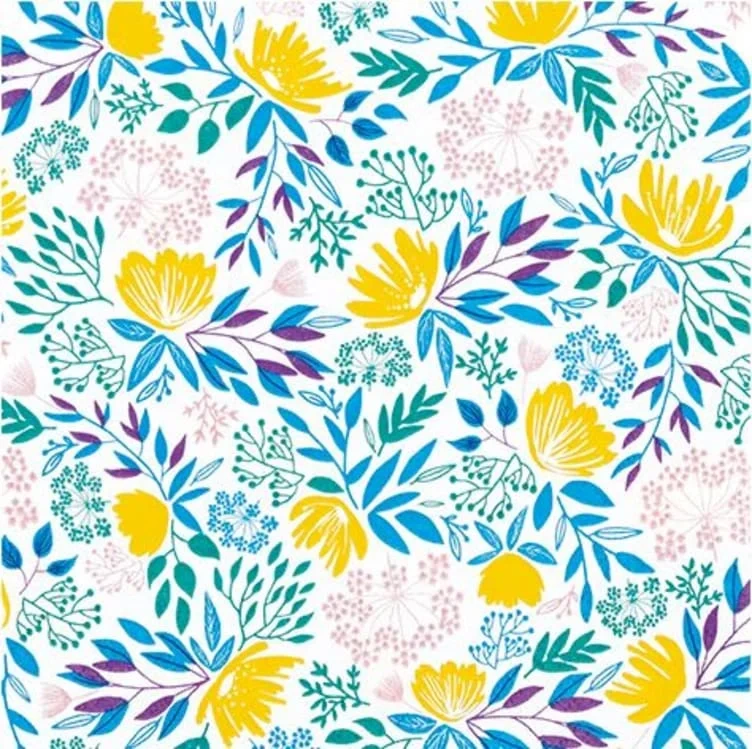 Serviett Lunsj Gule Blomster 20stk Unik