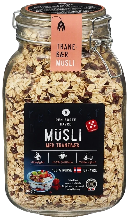 Musli av svarthavre med tranebær   1,04kg