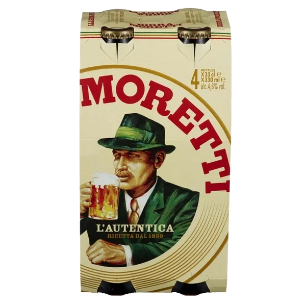 Birra Moretti Øl 0,33l Fl 4stk