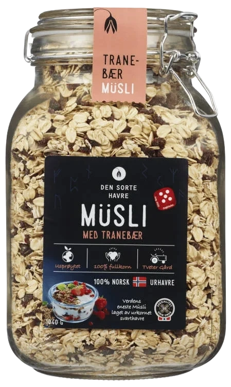 Musli m/Tranebær 1,04kg Den Sorte Havre
