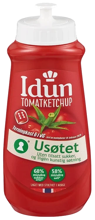 Idun tomatketchup usøtet  510g