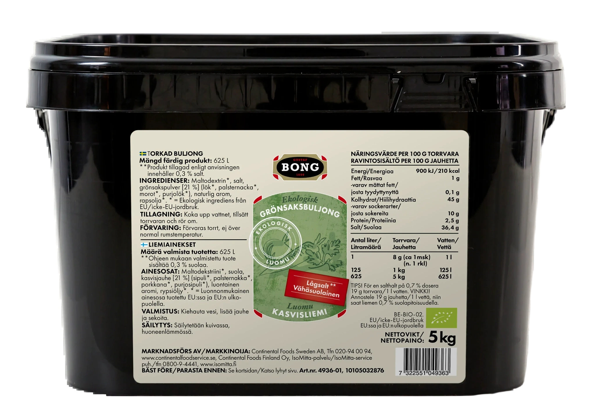 Eko Grönsaksbuljong 0,29% salt