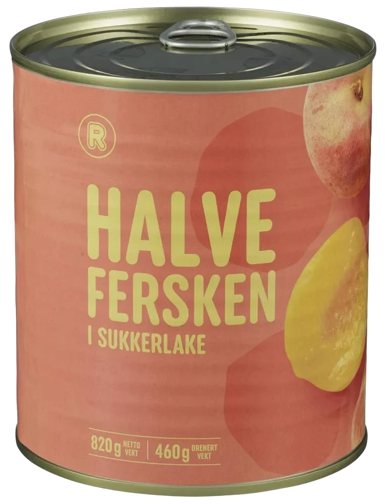 Halve fersken i sukkerlake 820 g