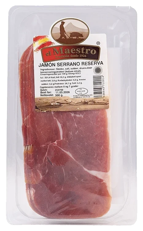 Serranoskinke reserva oppskåret  300g