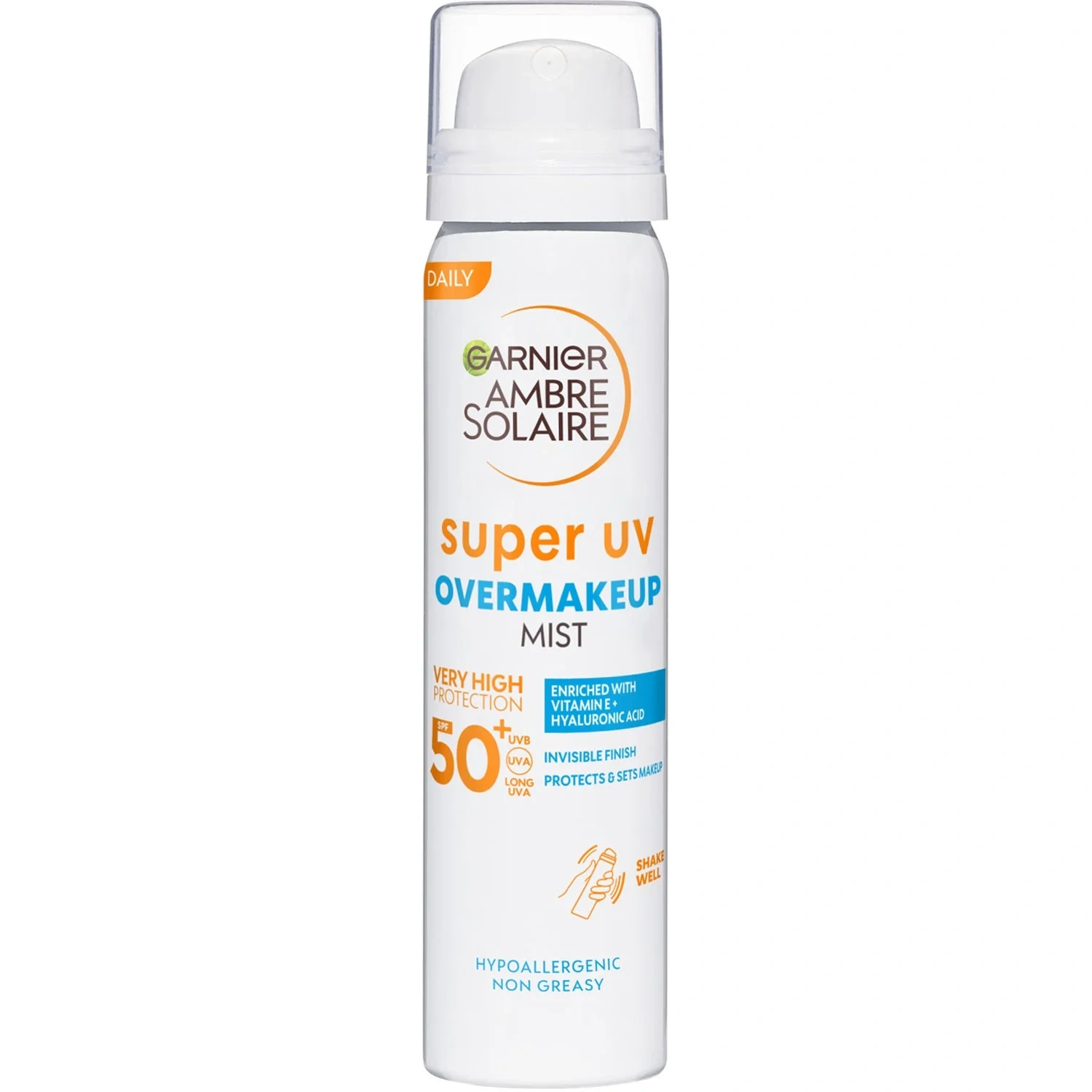 Garnier Ambre Solaire Super UV Over Makeup Protection Mist with Hyaluronic Acid SPF50+