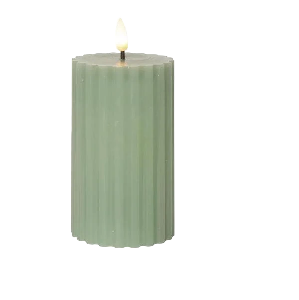 Blockljus LED Flamme Stripe Grön 15cm