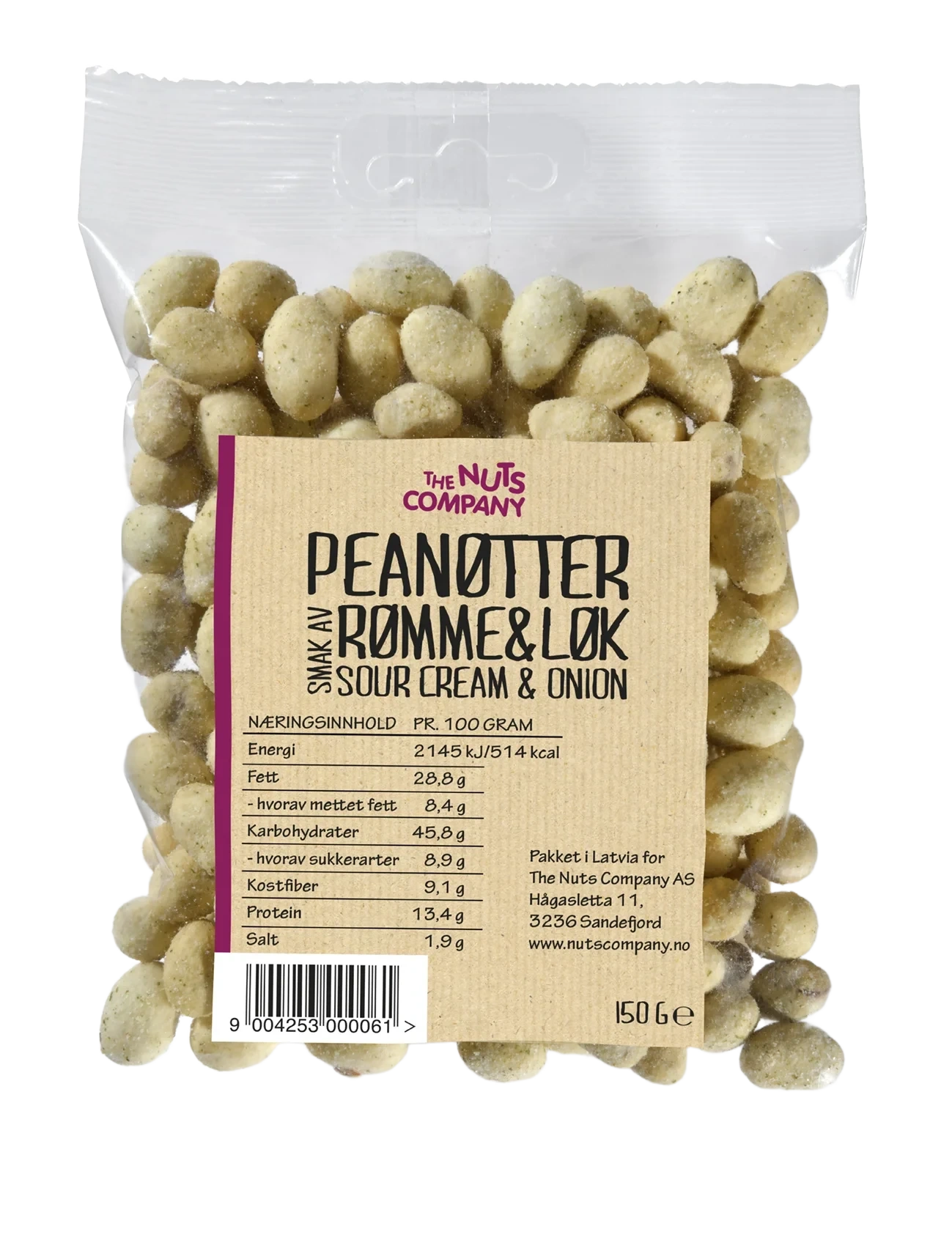 Peanøtter Rømme&Løk 150g The Nuts Company