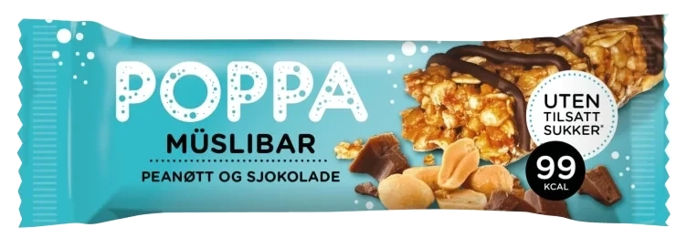 Poppa Muslibar Peanøtt&Sjokolade 25g