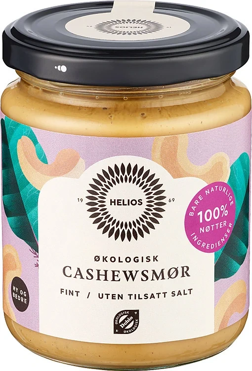 Økologisk cashewsmør Fint, uten tilsatt salt, 250 g