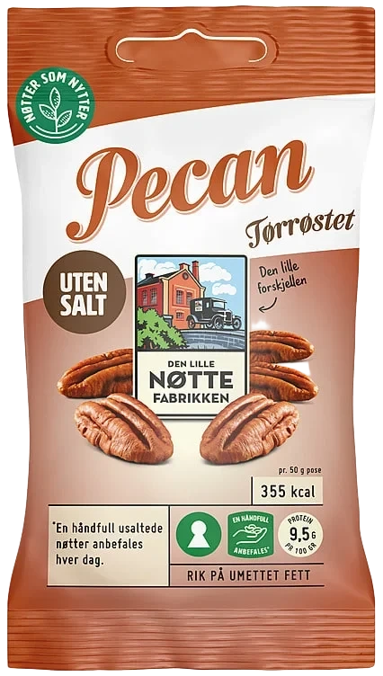 Pecannøtter uten Salt 50g Dln