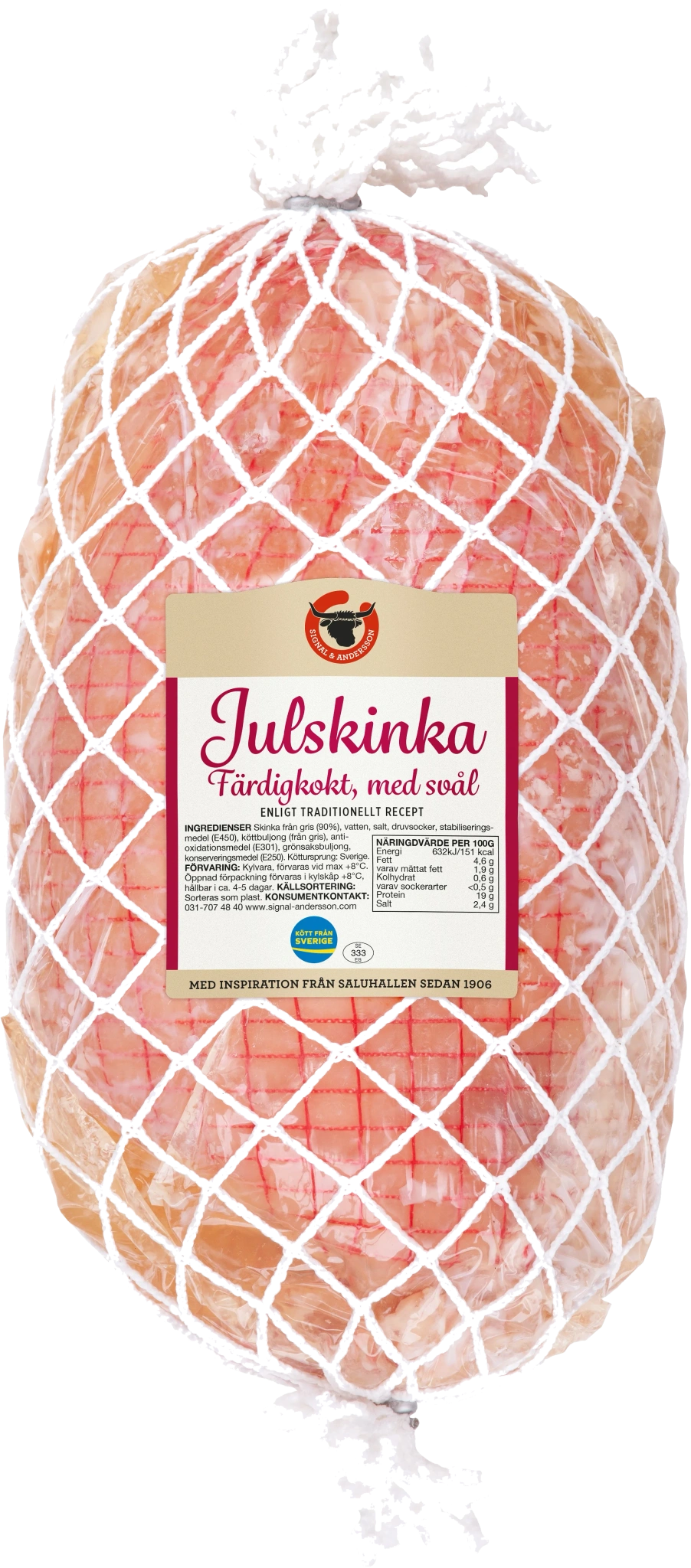 Julskinka kokt m sv 4-del nätad SE