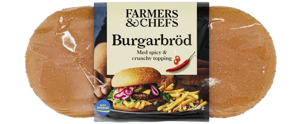 Hamburgerbröd Spicy & Crunchy Topping 4-p